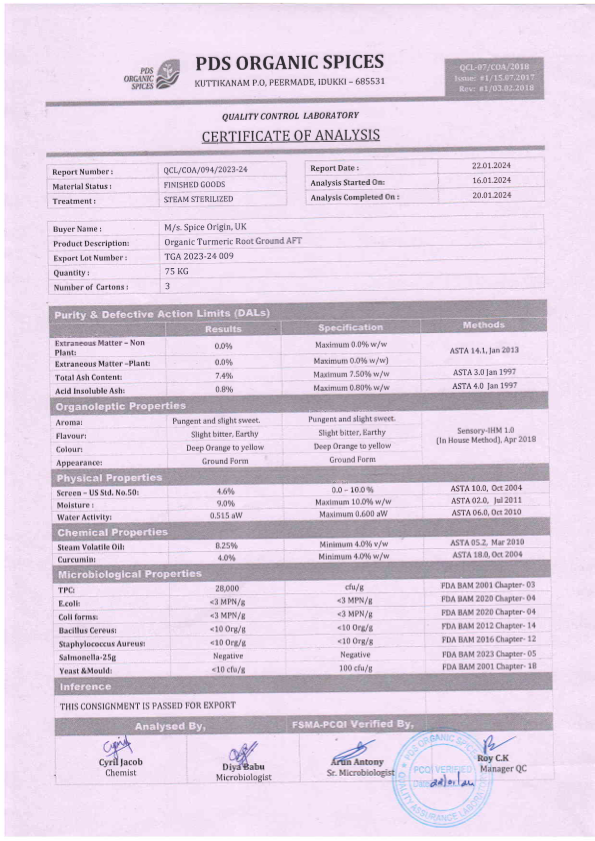 Turmeric - 4.0% Curcumin (2024 Harvest)