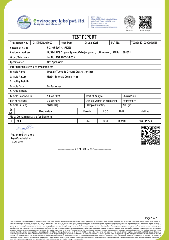 Turmeric - 4.0% Curcumin (2024 Harvest)